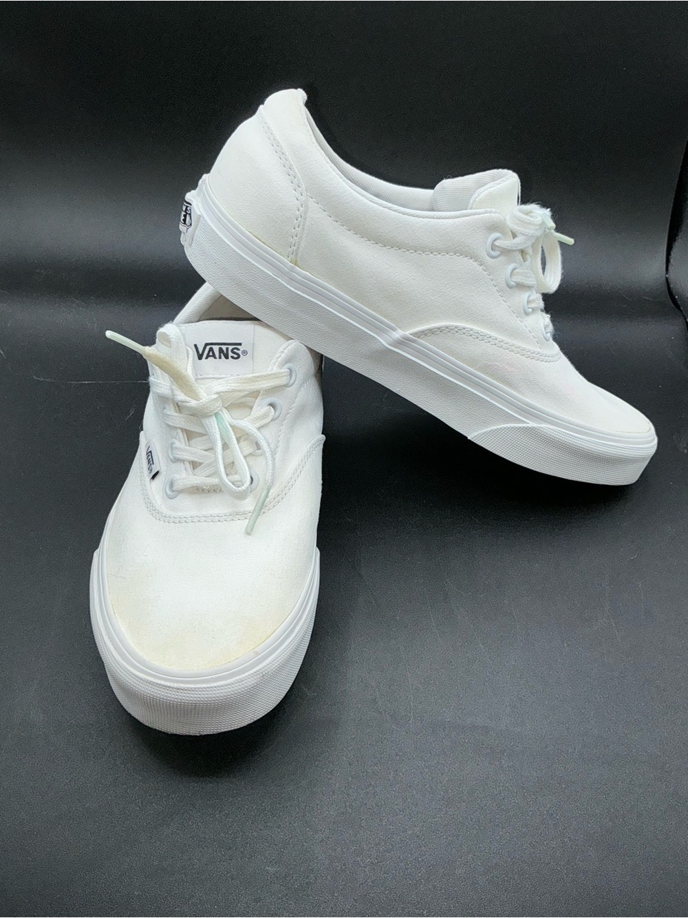 Vans Era Canvas Low Top True White Skate Shoes Women's Size 7 Flaws